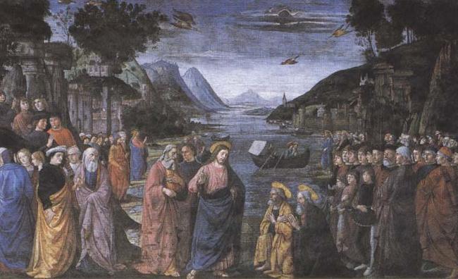 Sandro Botticelli Domenico Ghirlandaio,The Calling of the first Apostles,Peter and Andrew France oil painting art